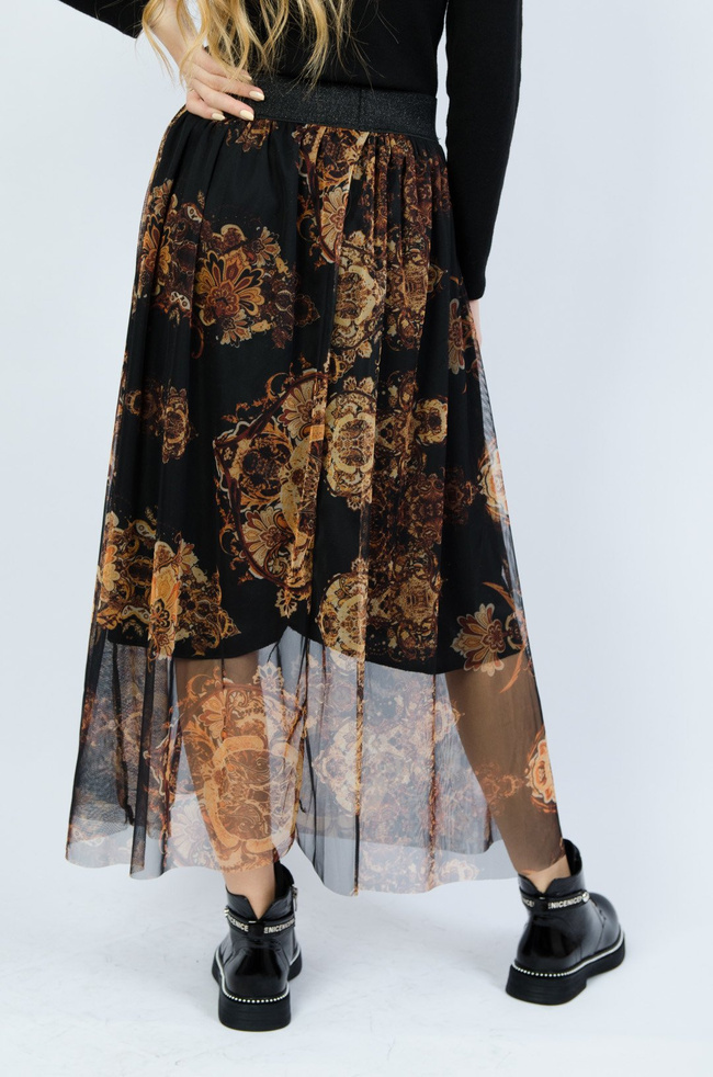 Spódnica tiulowa w złote wzory 