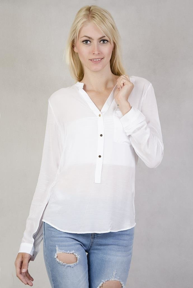 Koszula zapinana na 3 guziki biała