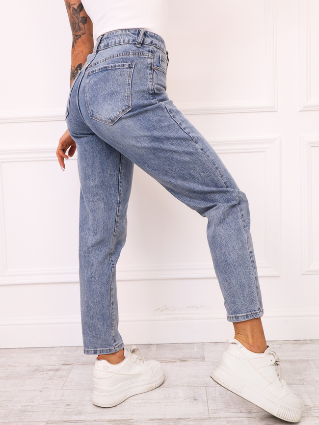SPODNIE JEANSOWE- MOM STRETCH- GRANATOWE