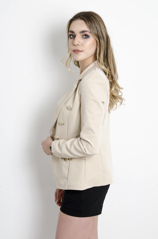 MARYNARKA Z GUZIKAMI W KOLORZE BEŻOWYM