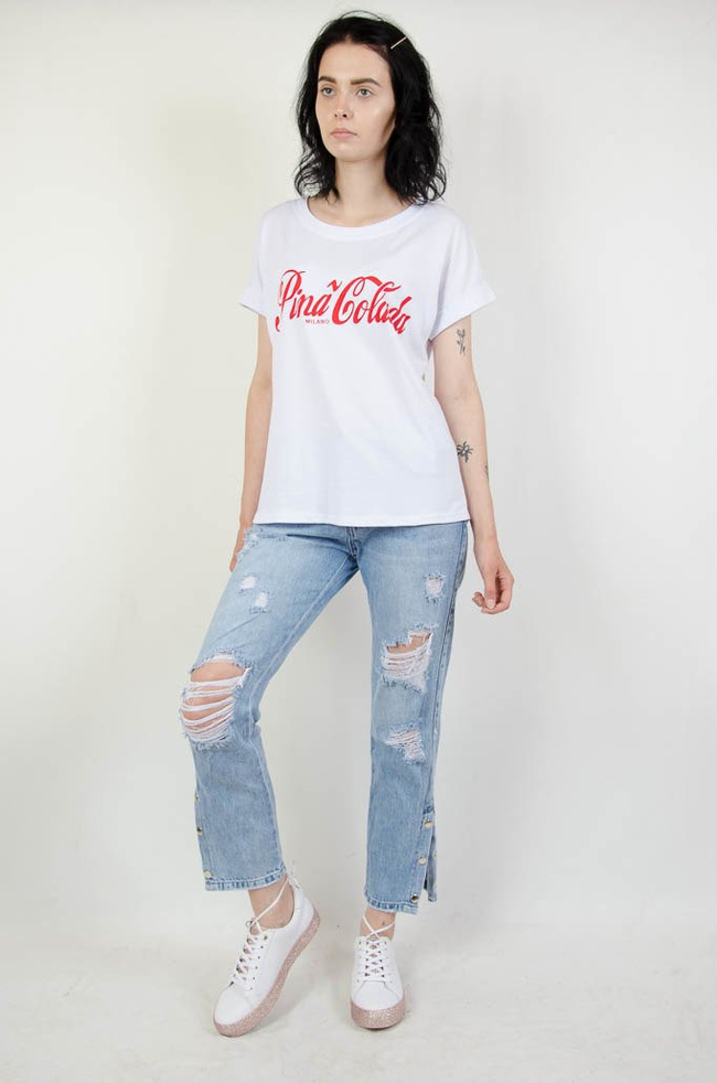 BIAŁY T-SHIRT PINA COLADA