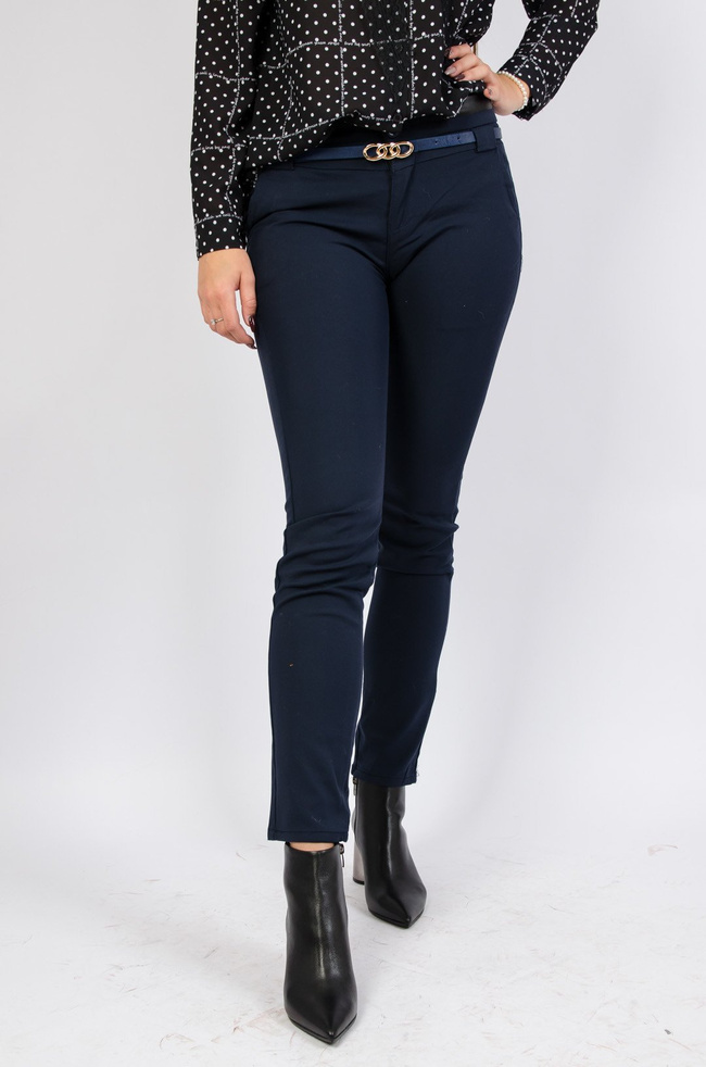 GRANATOWE ELEGANCKIE SPODNIE 