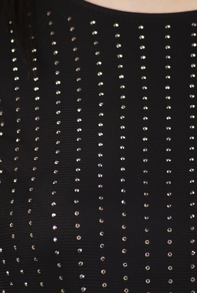 Czarne, siatkowane body z cyrkoniami