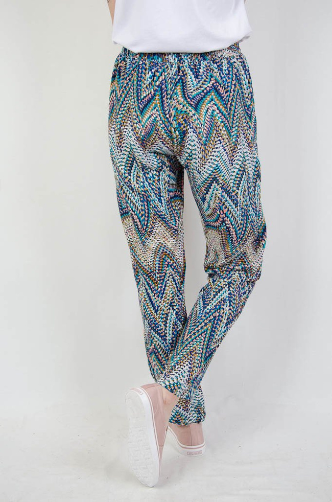 Spodnie alladynki wzorzyste- wielokolorowe