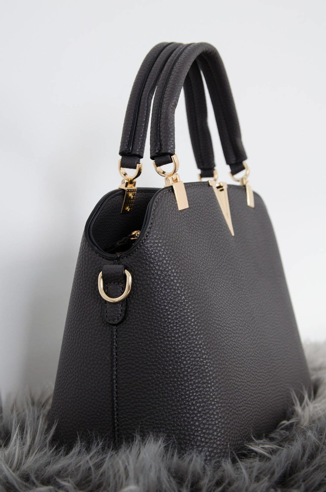 SZARA TOREBKA TYPU KUFEREK-ZŁOTE ZDOBIENIE