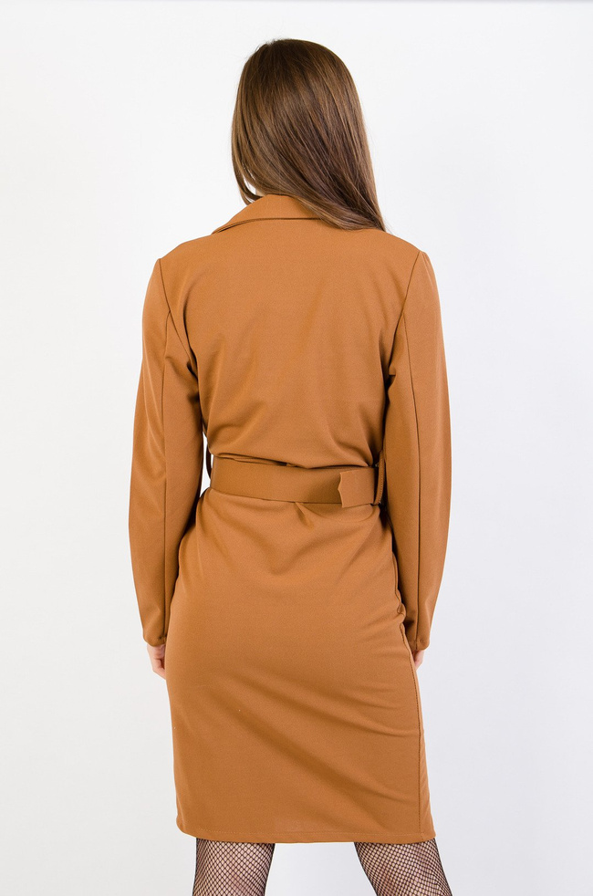 Brązowa sukienka a'la marynarka