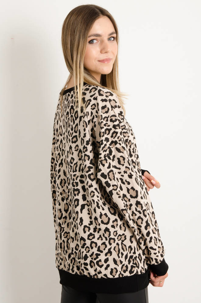 BLUZA OVERSIZE W PANTERKĘ