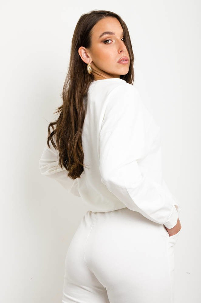 BIAŁY KOMPLET DRESOWY Z LOGO LAMANUEL