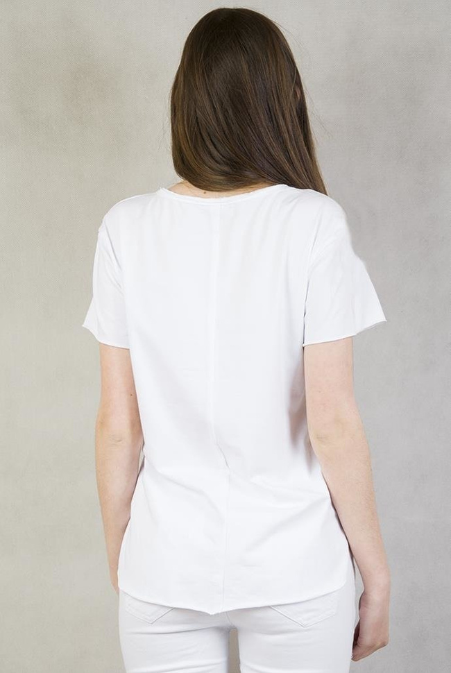 Biała bluzka z kotkami i kokardką