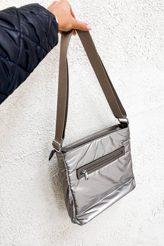 TORBA PIKOWANA Z OZDOBNYM ZAMKIEM- ZŁOTA