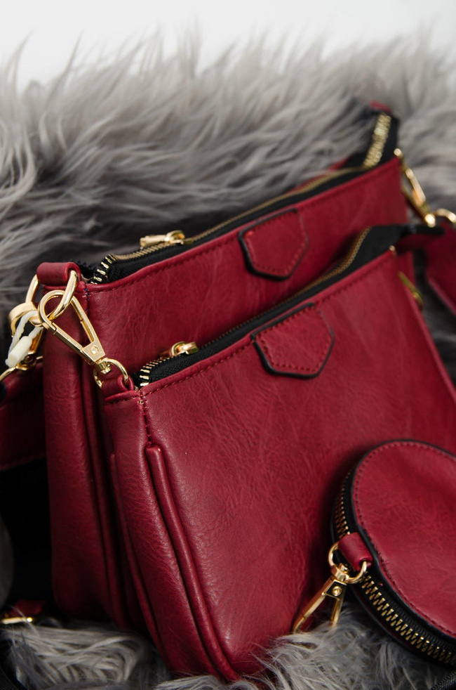 CZERWONA TOREBKA DAMSKA 3 W 1