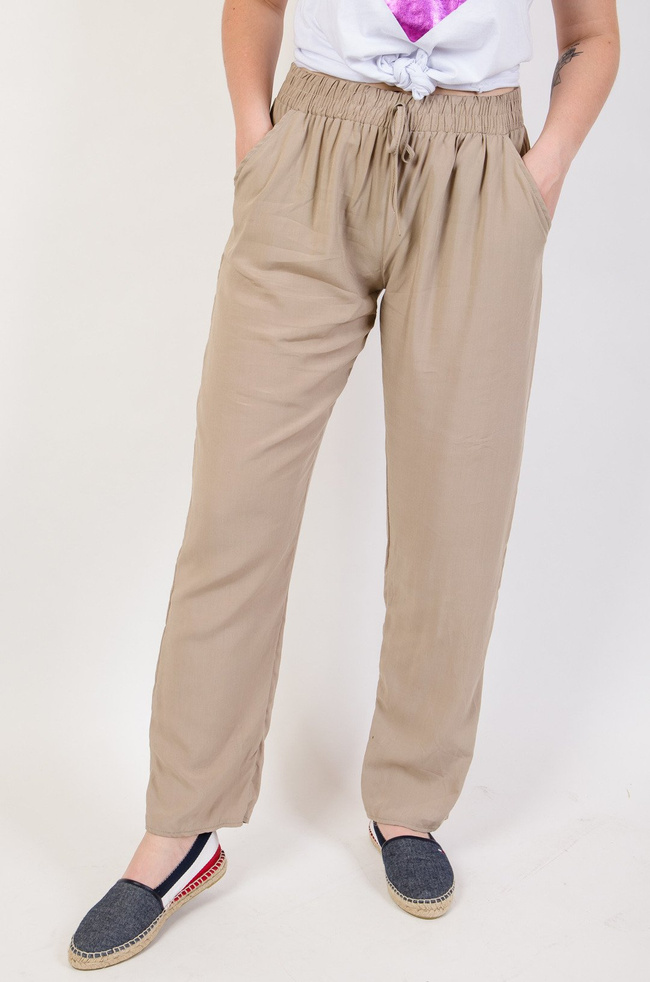 Beżowe spodnie alladynki