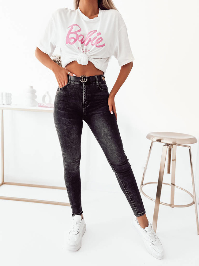 SPODNIE CZARNE Z WYSOKIM STANEM + PASEK