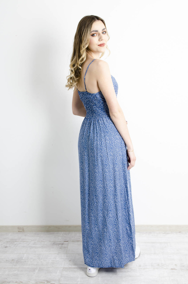 SUKIENKA MAXI WZORZYSTA - NIEBIESKA