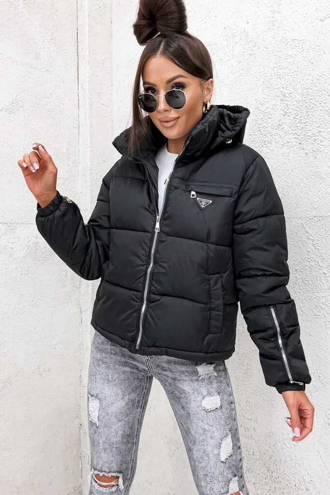 CZARNA KURTKA PUFFER+ TOREBKA