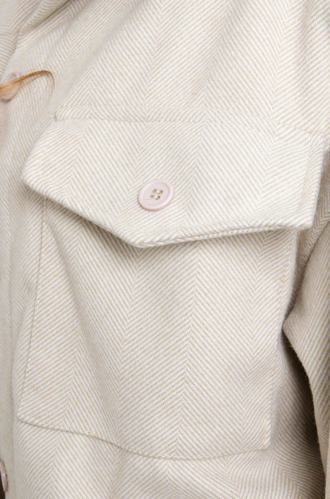 BEŻOWY DŁUGI PŁASZCZ KOSZULOWY