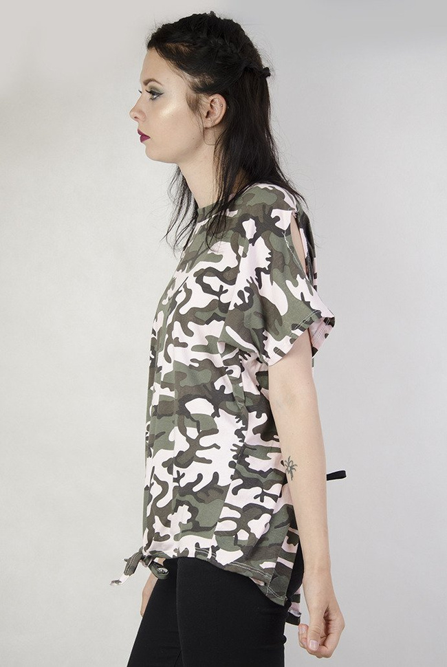 Bluzka moro z wiązaniem na plecach