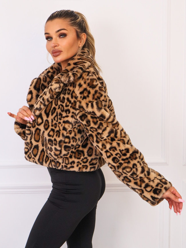 KRÓTKA FUTRZANA KURTKA- PANTERKA