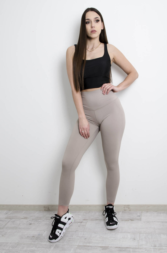 LEGGINSY SPORTOWE GYM HARD LAULIA- BEŻOWE