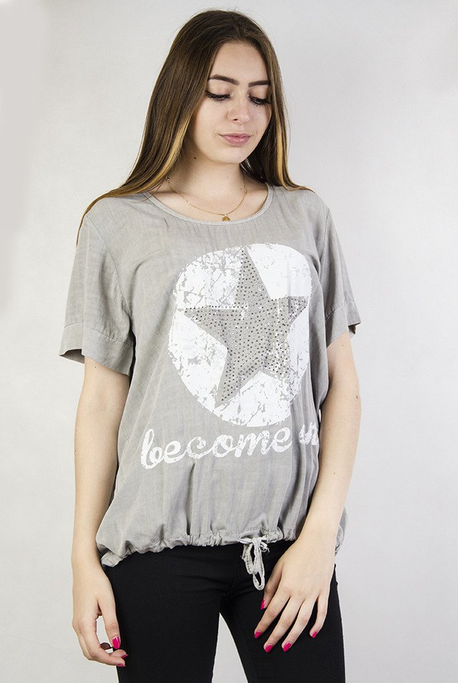 Bluzka szara z białą gwiazdą