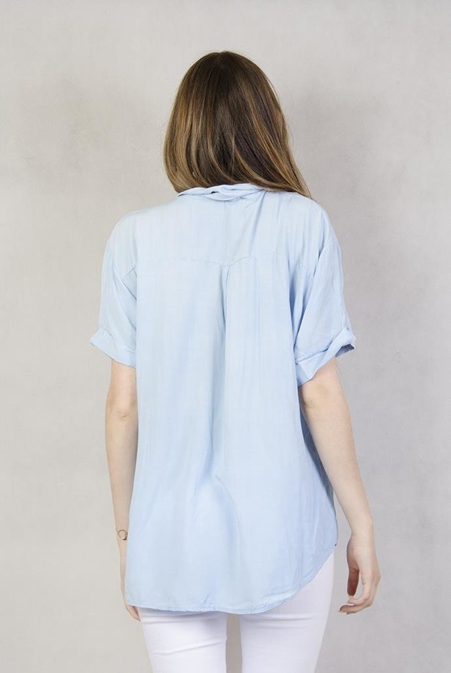 Koszula na krótki rękaw niebieska