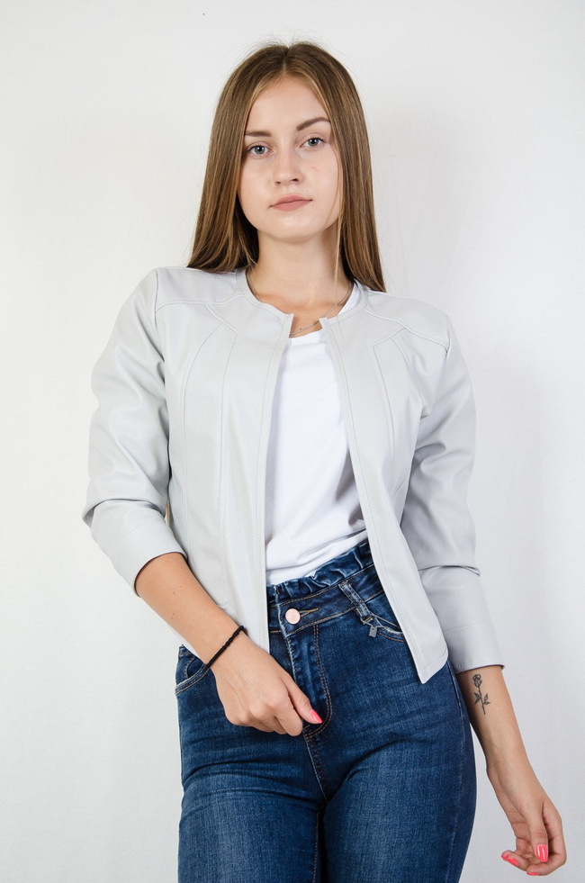 Jasnoszary żakiet skajkowy