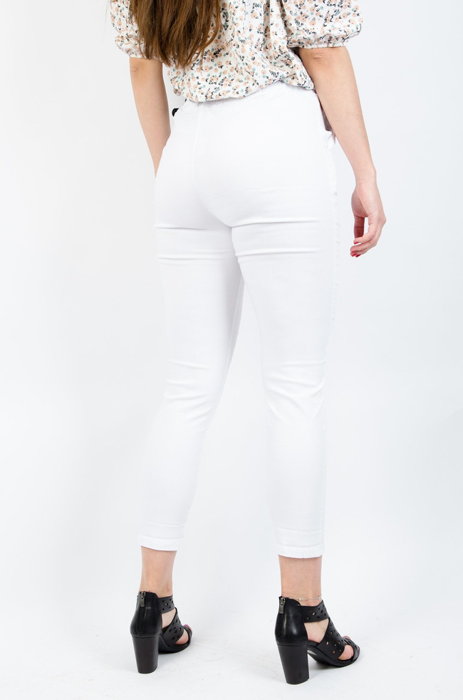 BIAŁE SPODNIE Z WYSOKIM STANEM + PASEK 