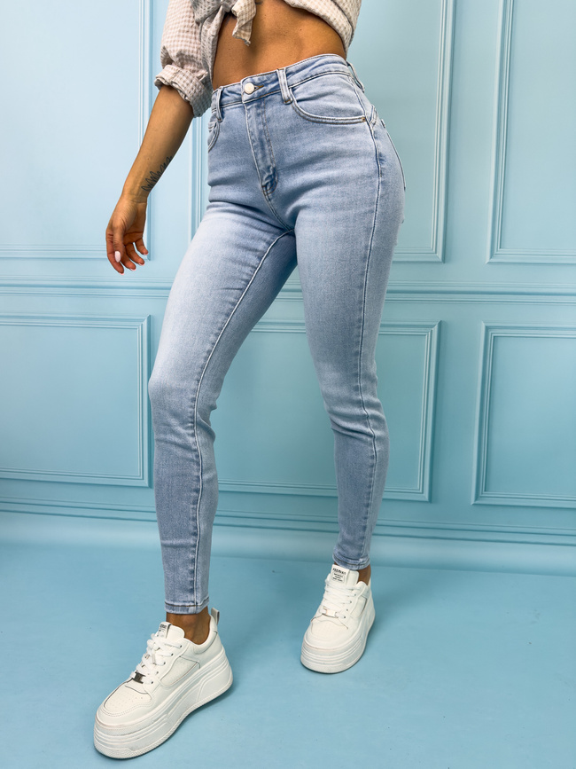 SPODNIE JEANSOWE SKINNY PUSH UP- NIEBIESKIE