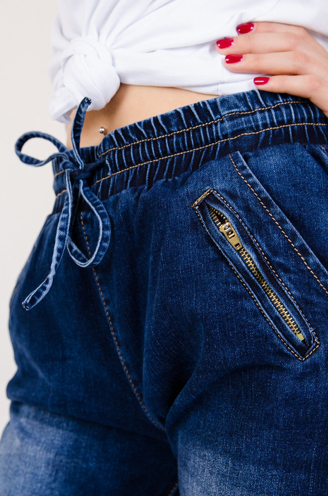 Spodnie jeansowe ze ściągaczami