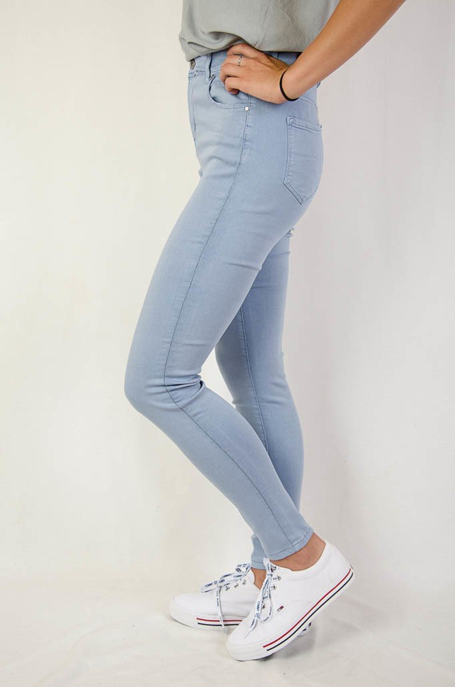 (DUŻE ROZMIARY M-XXXXL) Niebieskie spodnie z wysokim stanem