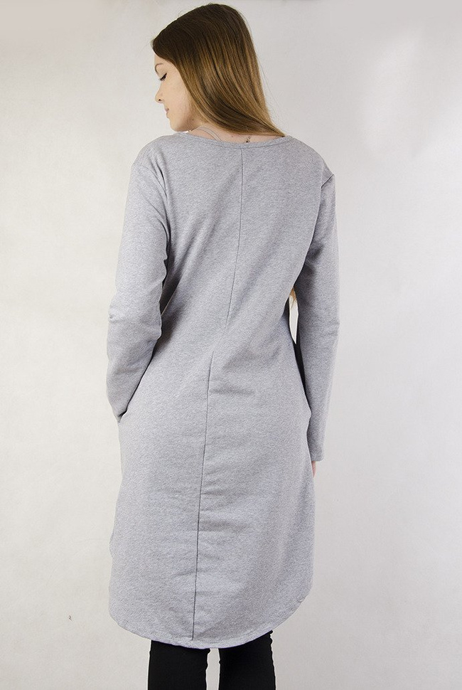 Jasno-szara asymetryczna tunika