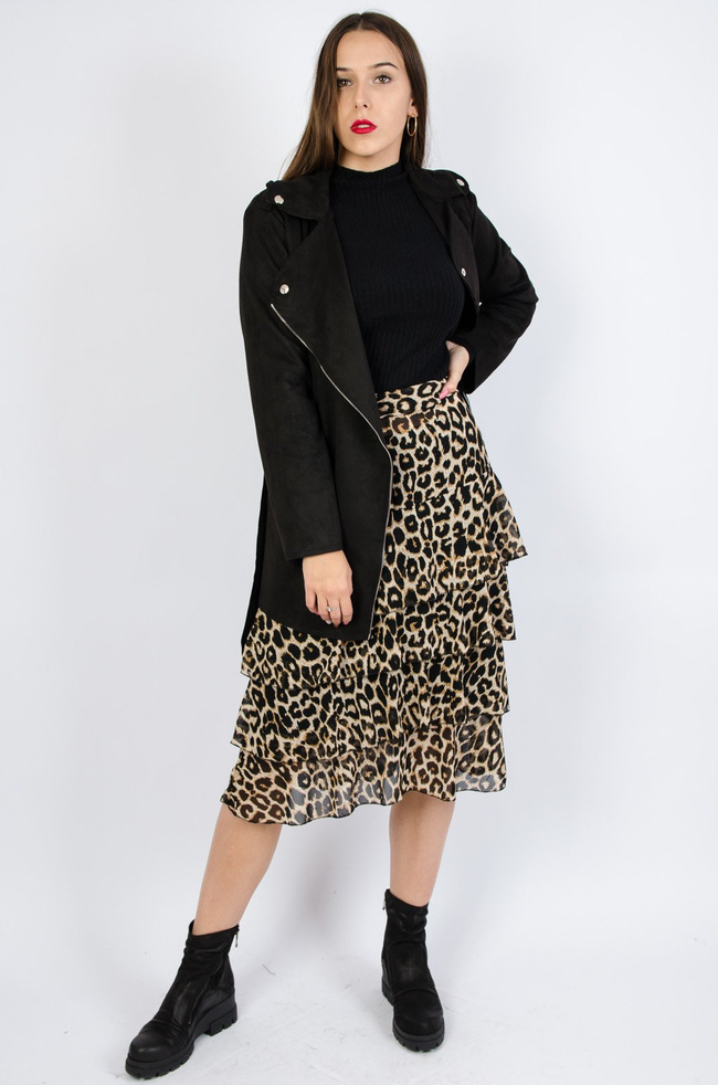 Płaszcz z imitacji zamszu