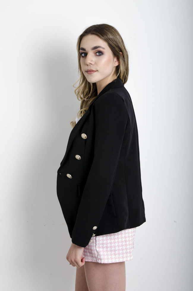 MARYNARKA Z GUZIKAMI W KOLORZE CZARNYM 