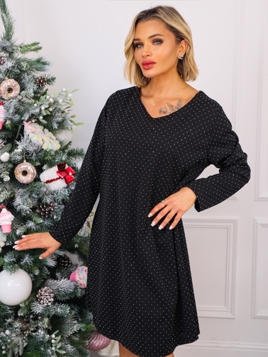 SUKIENKA ZDOBIONA CYRKONIAMI- CZARNA