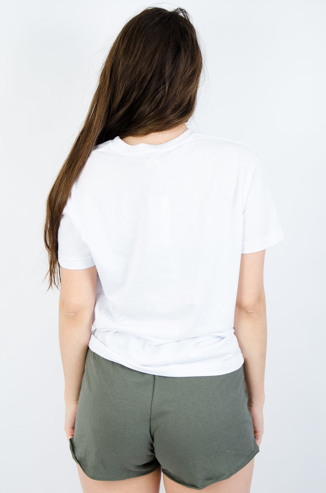 BIAŁY T-SHIRT Z APLIKACJĄ
