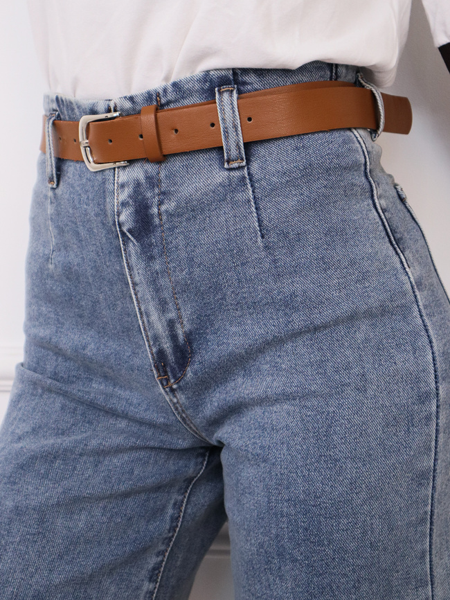 JEANSOWE SPODNIE Z SZEROKIMI NOGAWKAMI+ PASEK