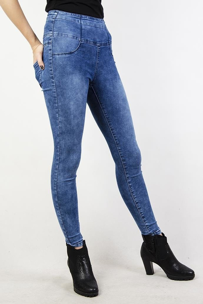 Spodnie jeansowe z zamkiem z boku, przylegające