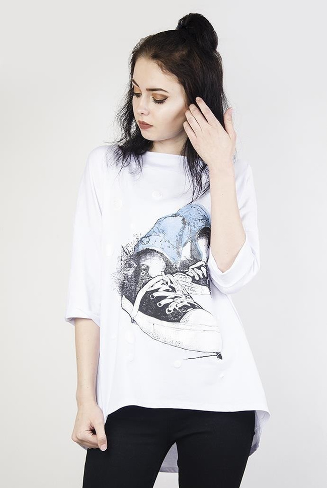 Biała bluzka z nadrukiem