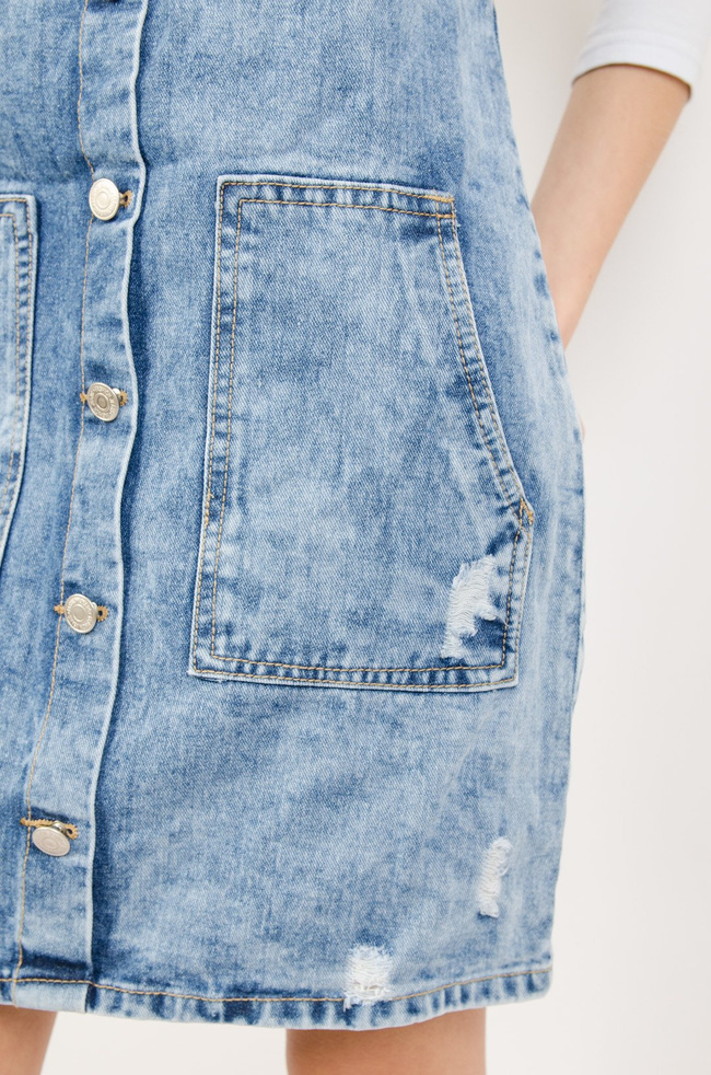 JEANSOWA OGRODNICZKA Z GUZIKAMI