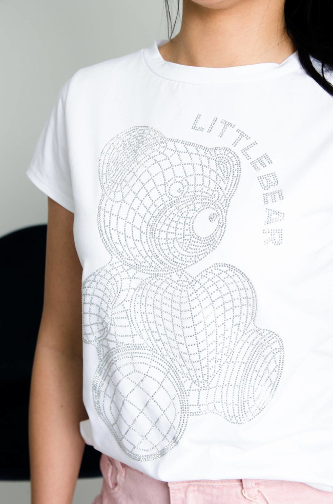 BIAŁA BLUZKA Z APLIKACJĄ MISIA