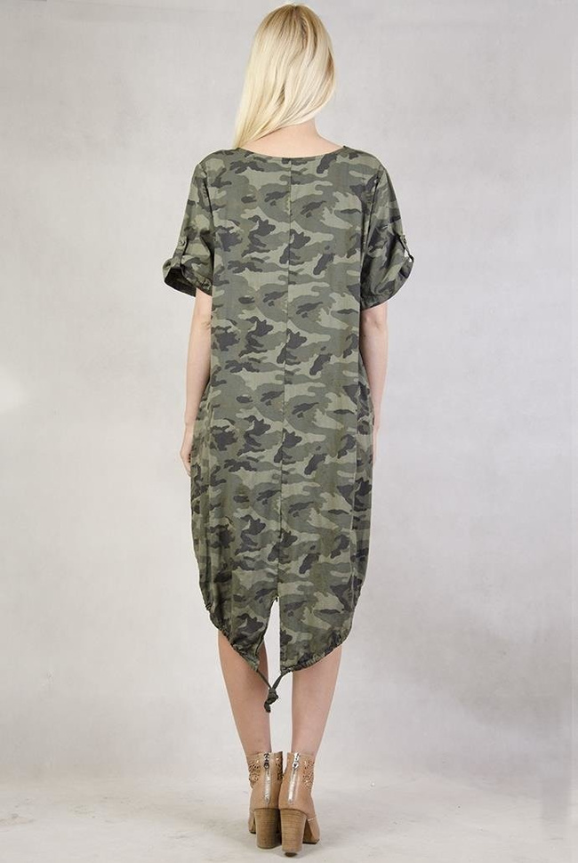 Sukienka moro z przedłużonym tyłem