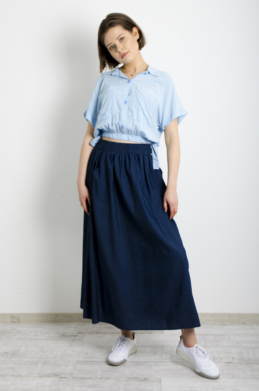 SPÓDNICA MAXI- GRANATOWA