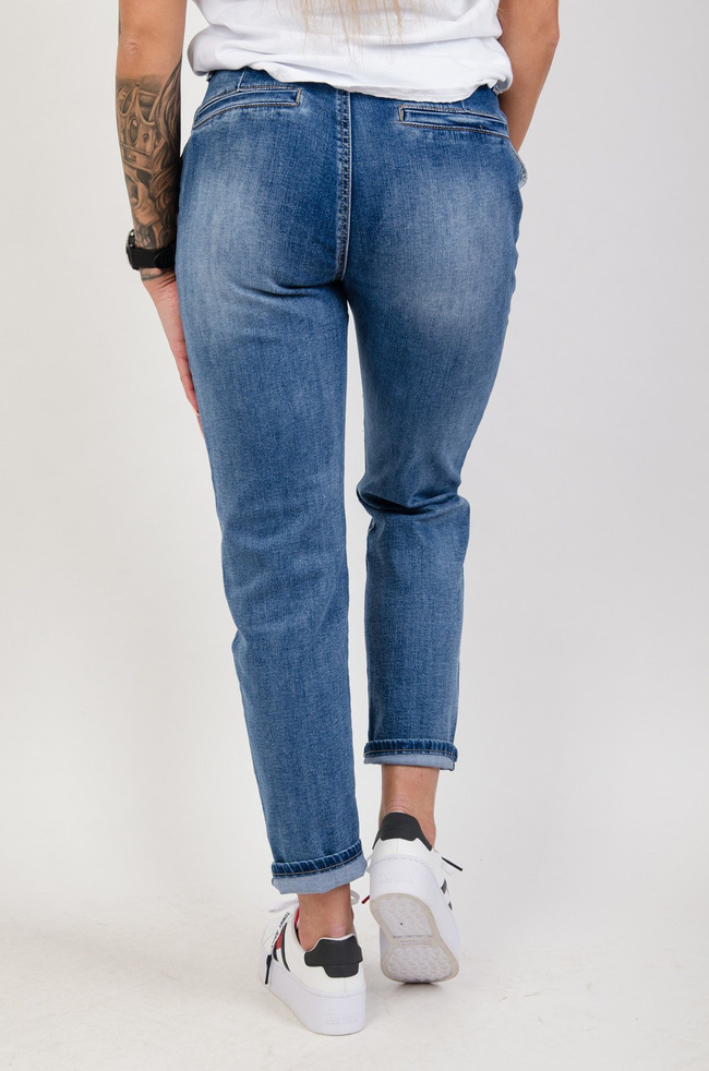 Jeansowe haremki z wiązaniem w pasie