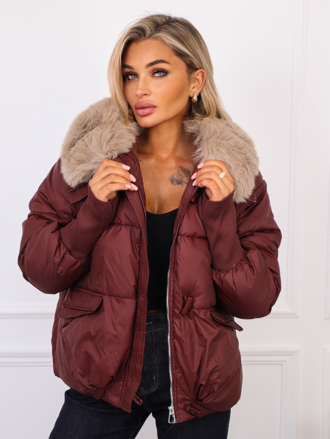 KURTKA ZIMOWA Z ODPINANYM FUTERKIEM- BORDOWA