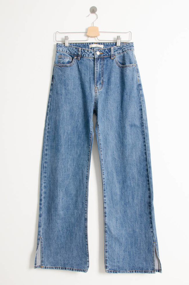 SPODNIE JEANSOWE TYPU WIDE LEG Z WYSOKIM STANEM