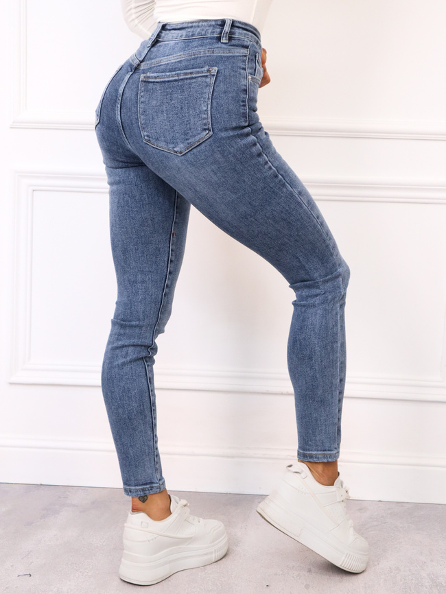 SPODNIE JEANSOWE SKINNY Z WYSOKIM STANEM