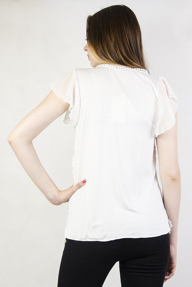 Biała bluzka z frędzelkami