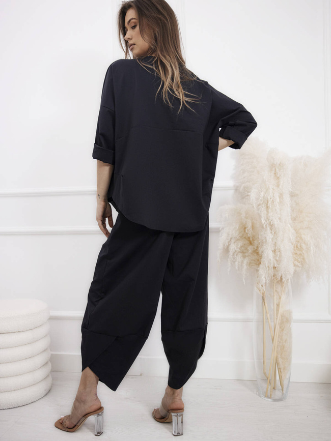 KOMPLET OVERSIZE SPODNIE+ T-SHIRT- CZARNY