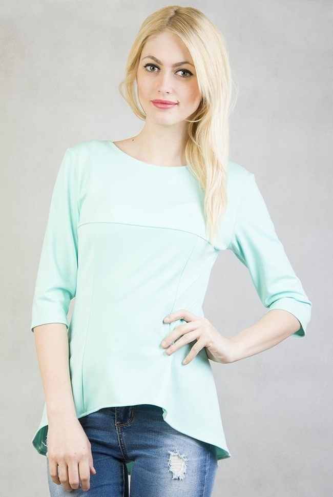 Turkusowa asymetryczna bluzka