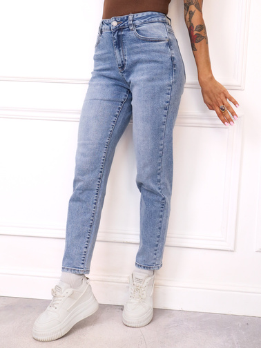 SPODNIE JEANSOWE- MOM STRETCH- NIEBIESKIE